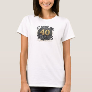 Artistic Blue TOOK ME 40 LOOK GOOD 2D Motif T-Shirt