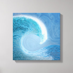 Artistic Blue Wave Canvas Print