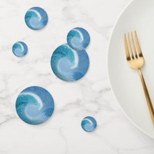 Artistic Blue Wave Confetti