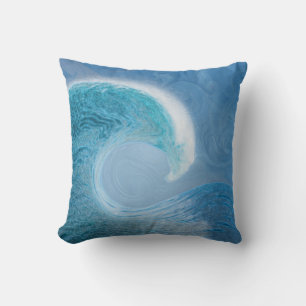 Artistic Blue Wave Cushion