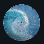 Artistic Blue Wave Dartboard<br><div class="desc">A summer's day on the beach, thinking of the broad liquid brushstrokes of master's like Van Gogh. Can I paint like that? No, I can't. But with the help of my mind's picture of the perfect curling wave and the warmth of a beautiful blue and cloudless day, perhaps I can...</div>
