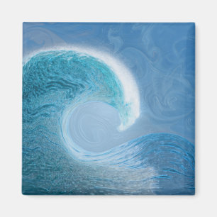 Artistic Blue Wave Magnet