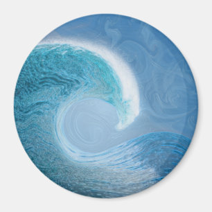 Artistic Blue Wave Magnet
