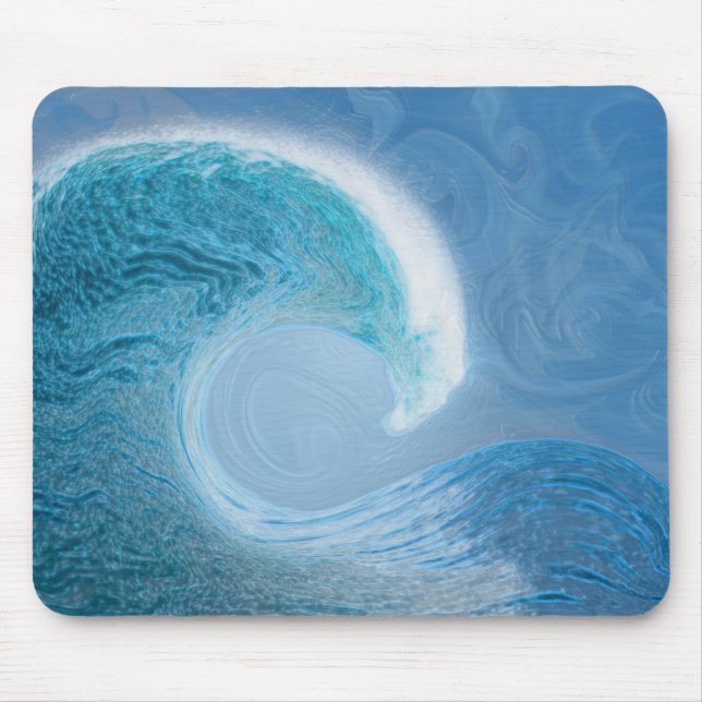 Artistic Blue Wave Mouse Pad (Front)