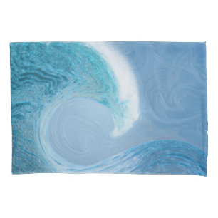 Artistic Blue Wave Pillowcase
