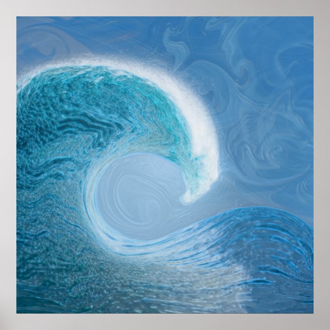 Artistic Blue Wave  Poster (Front)