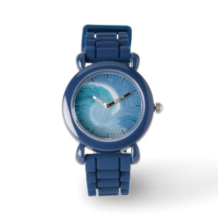 Artistic Blue Wave Watch