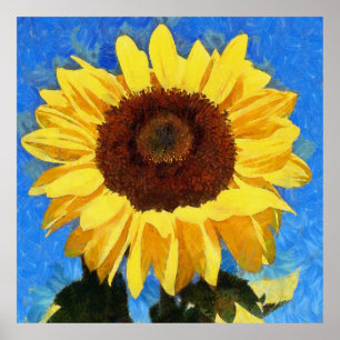 Artistic Bold and Bright Sunflower Poster