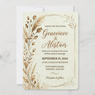 Artistic Botanical Wedding Invite