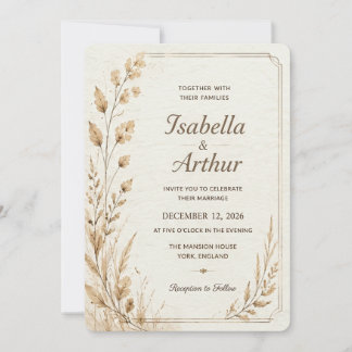 Artistic Botanical Wedding Invite