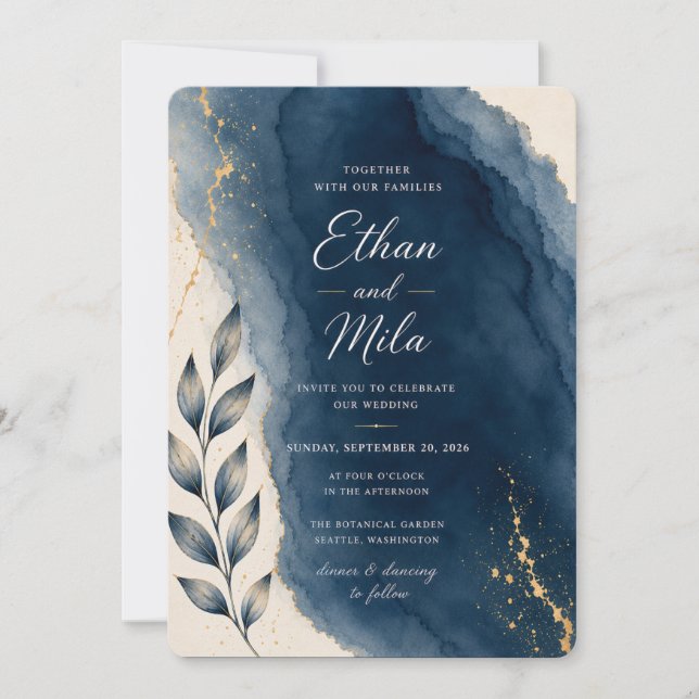 Artistic Botanical Wedding Invite (Front)