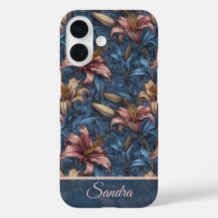 Artistic Bridesmaid Gift Lilies Floral Custom iPhone 16 Case