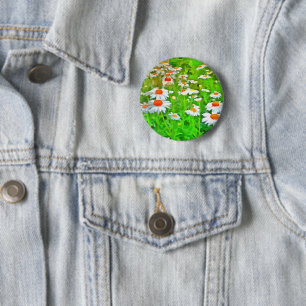 Artistic Bright and Colourful Pop Art Daisies v1 z 6 Cm Round Badge