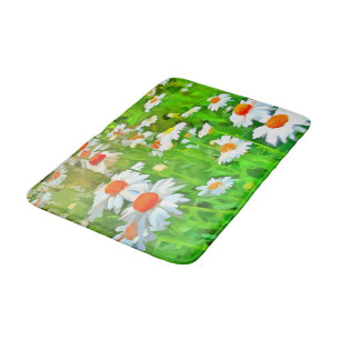 Artistic Bright and Colourful Pop Art Daisies v1 z Bath Mat