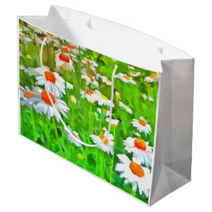 Artistic Bright and Colourful Pop Art Daisies v1 z Large Gift Bag