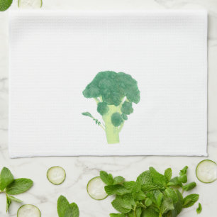 Artistic broccoli food art kitchen towel