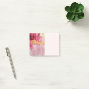 Artistic Brush Strokes Gold and Pink Post-it Notes
