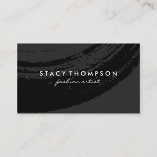 Artistic Brushed Black on Black Business Card