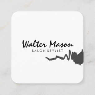 Artistic Brushed Grey Square Business Card