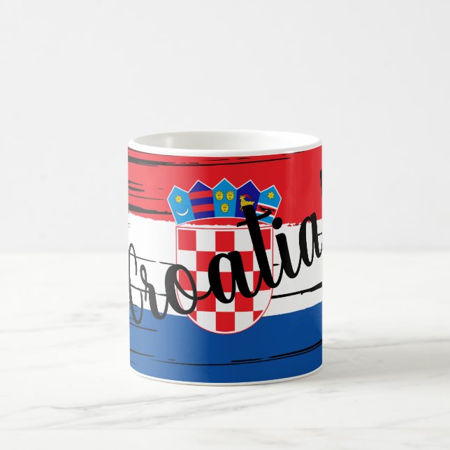Artistic Brushstroke Croatia Flag  Coffee Mug (Center)