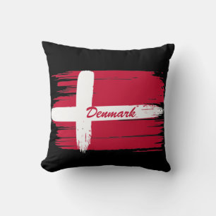 Artistic Brushstroke Denmark Flag  Cushion