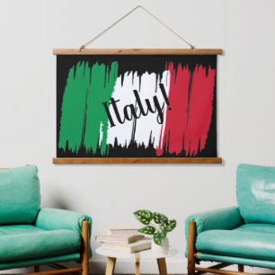 Artistic Brushstroke Italy Flag Hanging Tapestry