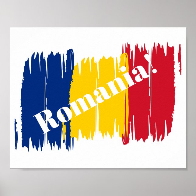 Artistic Brushstroke Romania  Poster (Front)