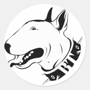 Artistic Bull Terrier Dog Breed Design Classic Round Sticker