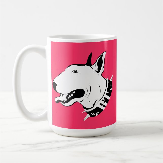 Artistic Bull Terrier Dog Breed Design Coffee Mug (Left)