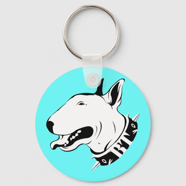Artistic Bull Terrier Dog Breed Design Key Ring (Front)