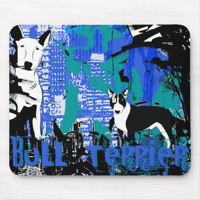 Artistic Bull Terrier Dog Breed Design Mouse Pad (Front)