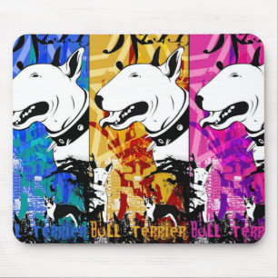 Artistic Bull Terrier Dog Breed Design Mouse Pad
