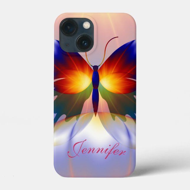 Artistic Butterfly and Custom Name Case-Mate iPhone Case (Back)