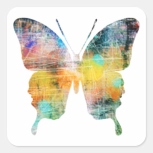 Artistic Butterfly Square Sticker