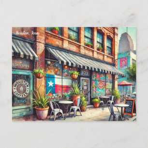 Artistic Cafe in Houston Texas Postcard
