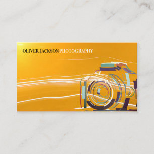 Artistic Camera Logo   Lens Light Trails Business Card