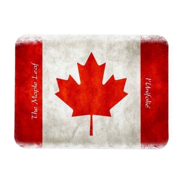 Artistic Canadian Flag Maple Leaf l'Unifolié  Magnet (Horizontal)