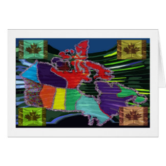 Artistic Canadian Map and MapleLeaf