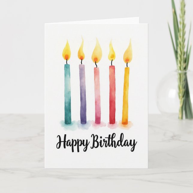 Artistic Candle Birthday Card (Front)