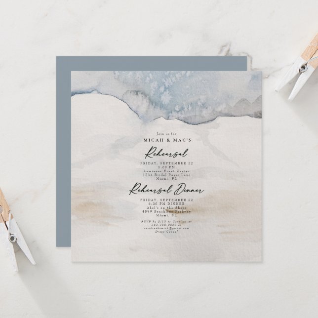 Artistic Canvas Rehearsal Square Invitation (Front/Back In Situ)