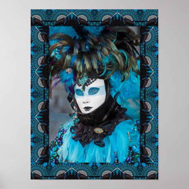 Artistic Carnival Costume Portrait, Venice Poster (Front)