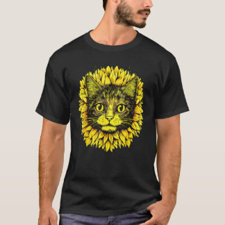 Artistic  Cat Face in the middle of Sunflower Stan T-Shirt