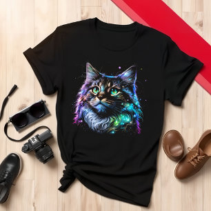 Artistic Cat Tee Colourful Cat Lover