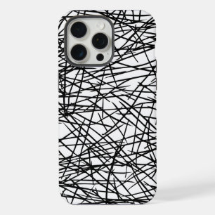 Artistic Chaotic Line Scribble Design 🎨 iPhone 15 Pro Max Case