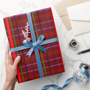 Artistic Chequered – Red Green Retro style Wrapping Paper