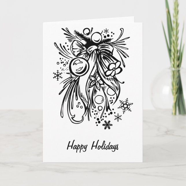 Artistic Christmas Design Holiday Card (Front)