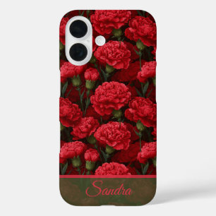 Artistic Christmas Gift Carnation Flower Name iPhone 16 Case