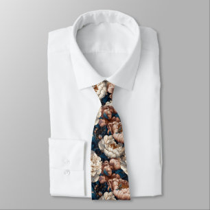 Artistic Christmas Gift For Husband Peonies Floral Tie