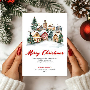 Artistic Classic Christmas Scene Greeting Card