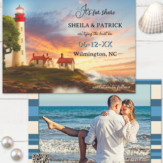 Artistic Coastal Lighthouse Photo Save The Date